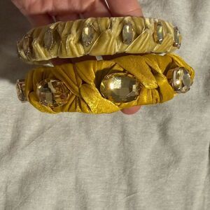 Anthropologie Gold and Yellow Crystal Headbands